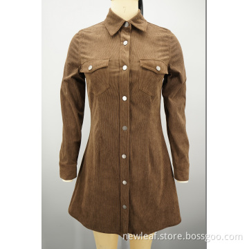 Elegant Slim fit Corduroy 16W shirt dress